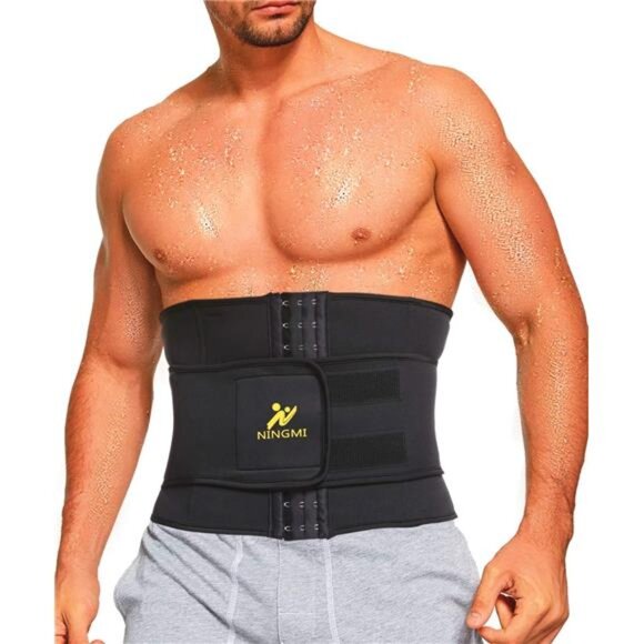 Waist Trainer for Men Sweat Belt - Sauna Trimmer Stomach Wraps Workout Band - Picture 1 of 7
